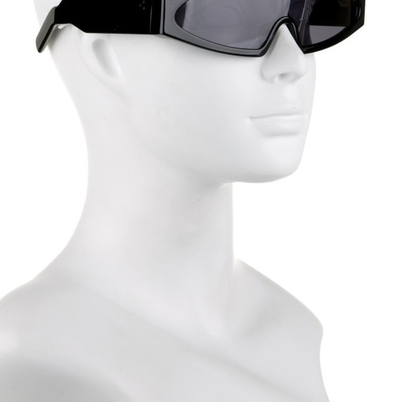 Rick Owens Black Geometric Sunglasses - Picture 1 of 5